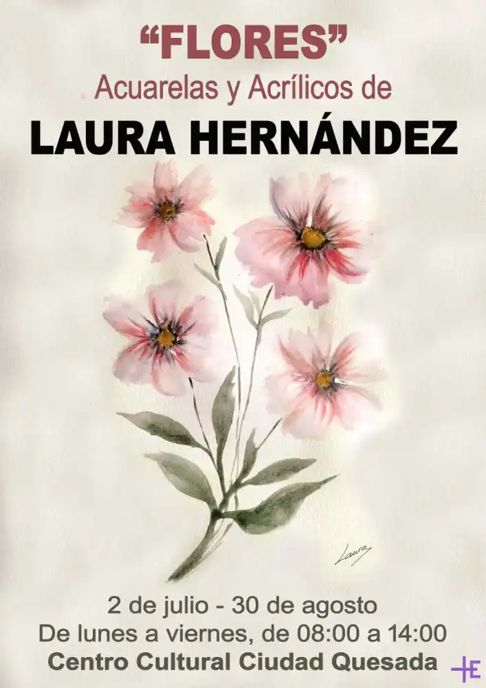 "Flores" acuarelas y acrílicos de Laura Hernández