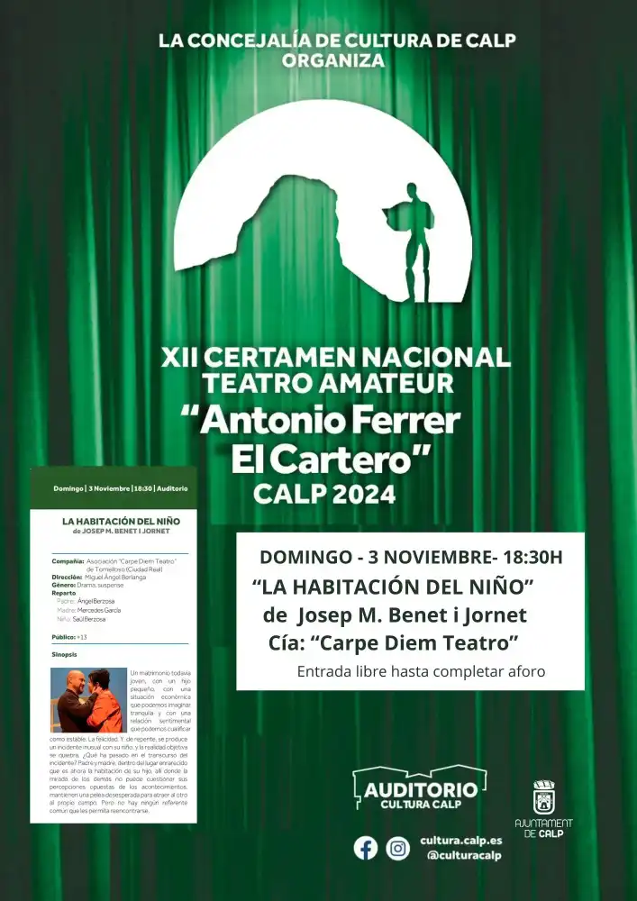 "La habitación del niño", de Josep Maria Benet i Jornet ► Certamen Nacional Teatro Amateur