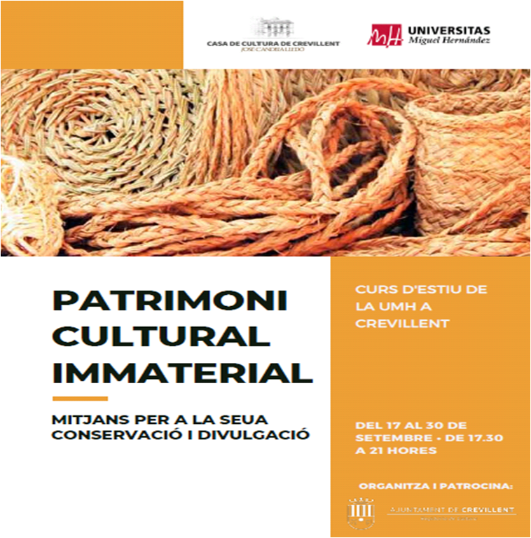 "Patrimonio Cultural Inmaterial: Medios para su conservación y divulgación" - Curo de verano de la UMH