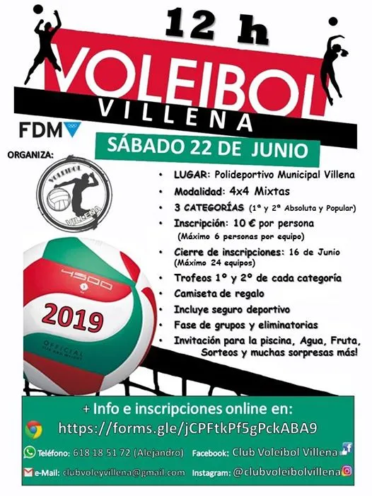 12 Horas Voleibol 4x4 Mixtas - Villena 2019