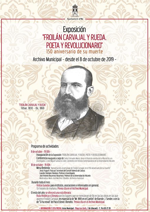 150 aniversario de la muerte de Froilán Carvajal y Rueda en Ibi