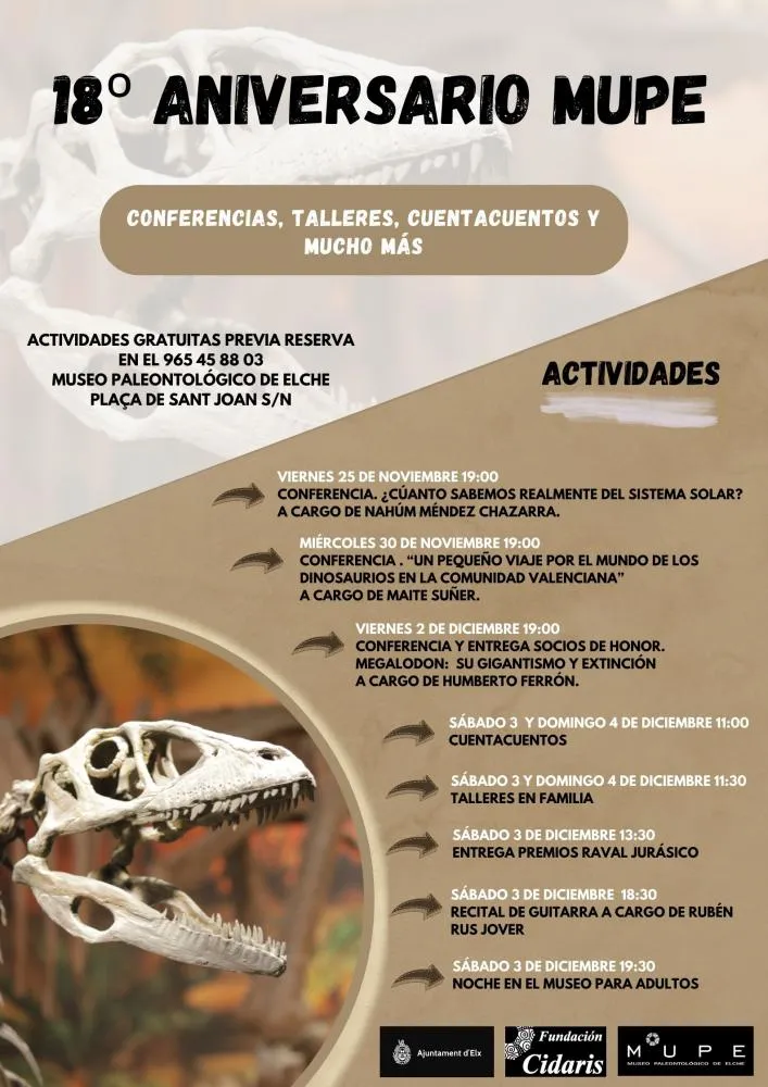 18 Aniversario Museo Paleontológico de Elche Mupe