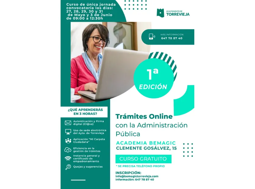 27 de mayo. Curso "Trámites Online con la Administración Pública" - Curso gratuito