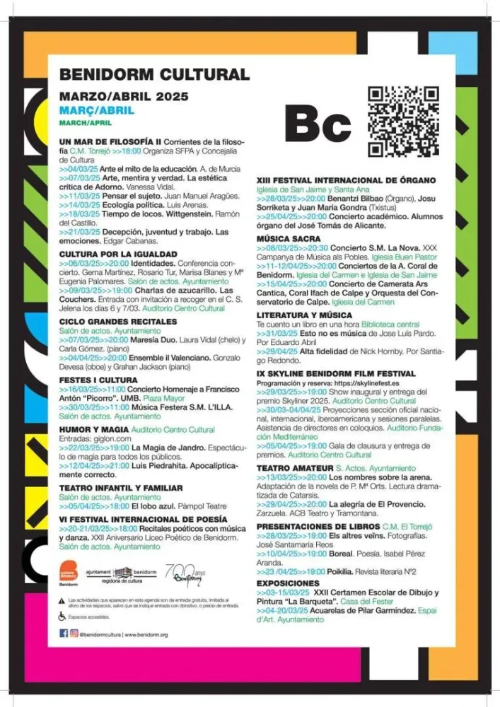 Actividades Culturales Benidorm marzo y abril 2025