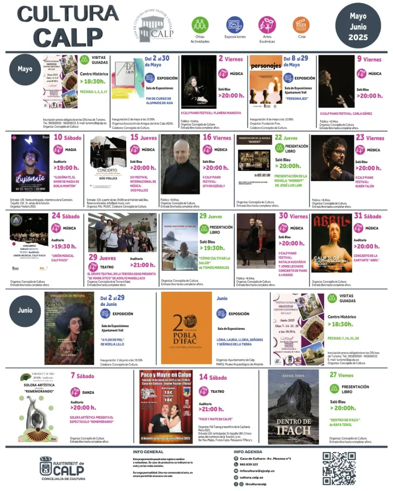 Actividades Culturales Calpe Mayo-Junio 2025