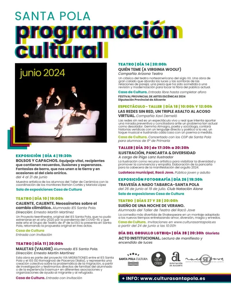 Actividades Culturales de Cultura Santa Pola Junio 2024