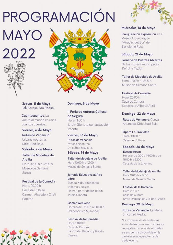 Actividades Culturales Mayo 2022 - Callosa de Segura