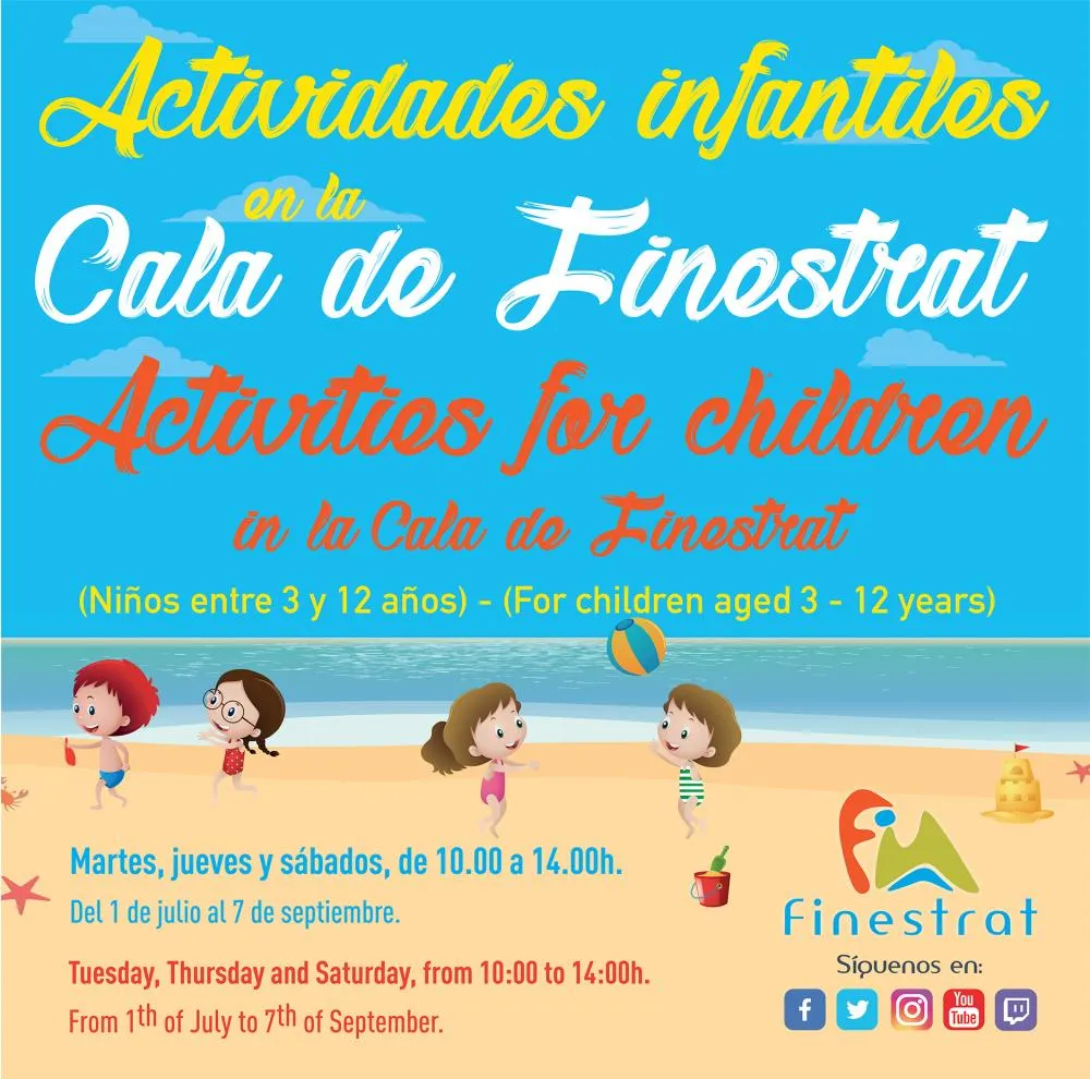 Actividades infantiles en la Cala de Finestrat