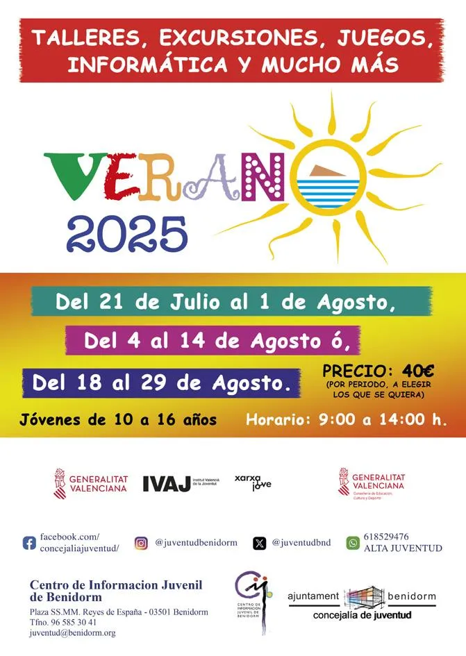 Actividades Verano Benidorm 2025
