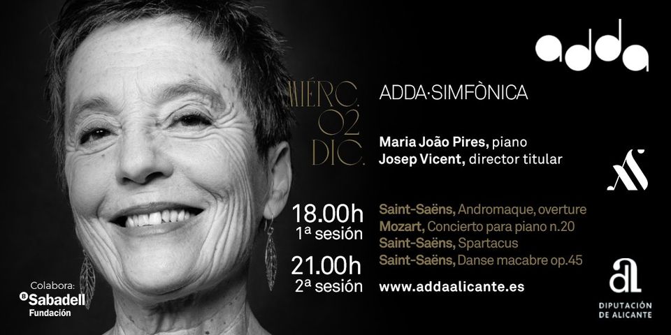 ADDA·SIMFÒNICA. Maria João Pires, piano Josep Vicent, director titular.