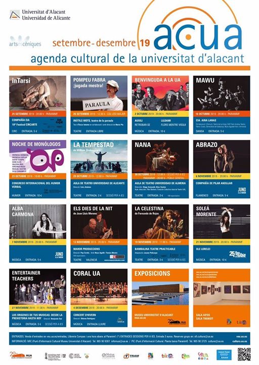 Agenda Cultural de la universidad de Alicante - Septiembre-Diciembre 2019