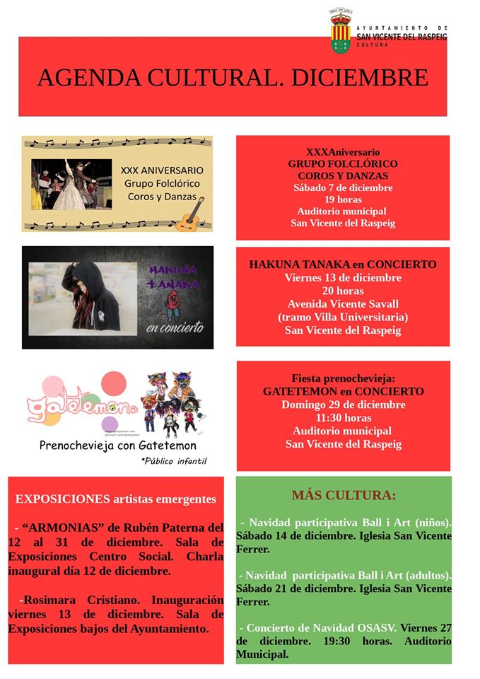 Agenda Cultural San Vicente del Raspeig - Diciembre 2019