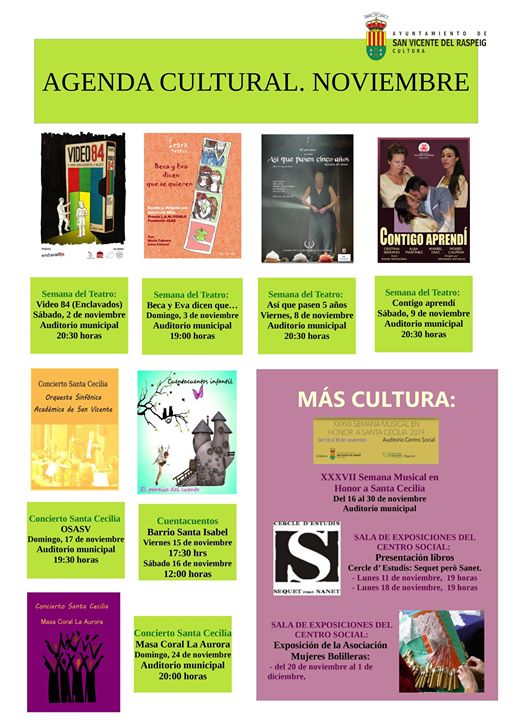 Agenda Cultural San Vicente del Raspeig - Noviembre 2019