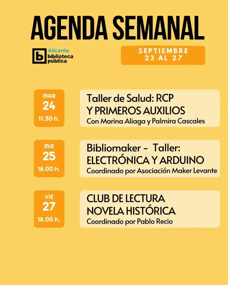 Agenda semanal Biblioteca Pública Azorín