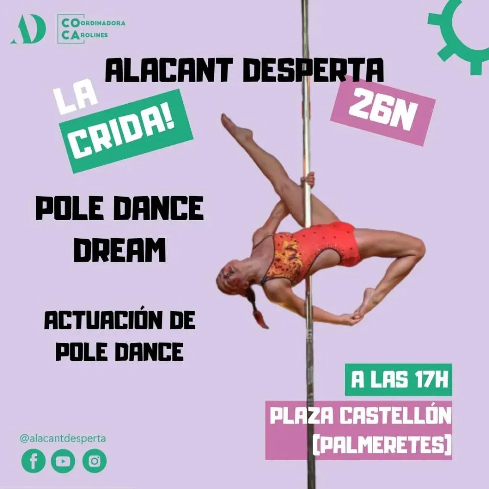 Alacant Desperta- actuación de pole dance