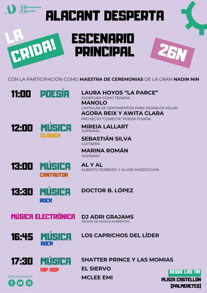 Alacant Desperta- Programación conciertos