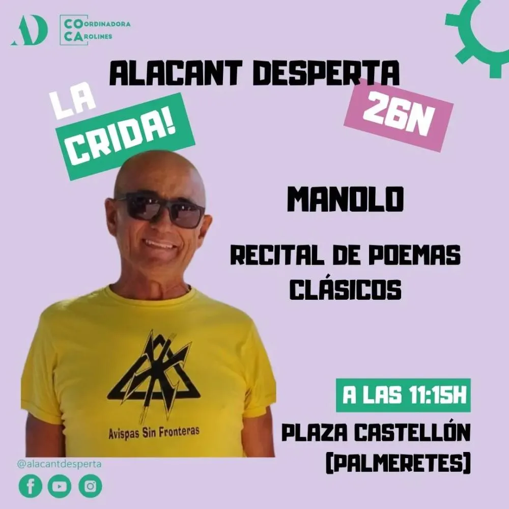 Alacant Desperta- Recital de poemas clásicos con Manolo