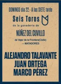 Alejandro Talavante, Juan Ortega y Marco Pérez ► Gran Feria Taurina de San Juan y San Pedro Alicante 2025