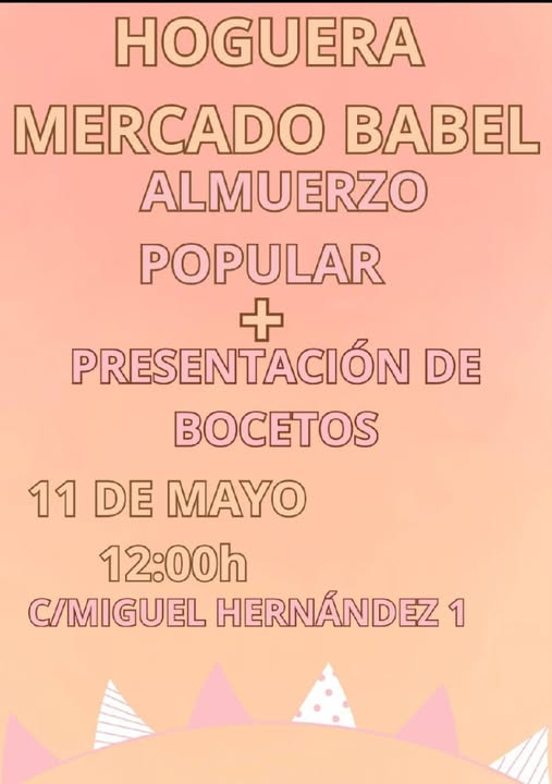 Almuerzo Popular y Presentación de Bocetos Hoguera Mercado Babel