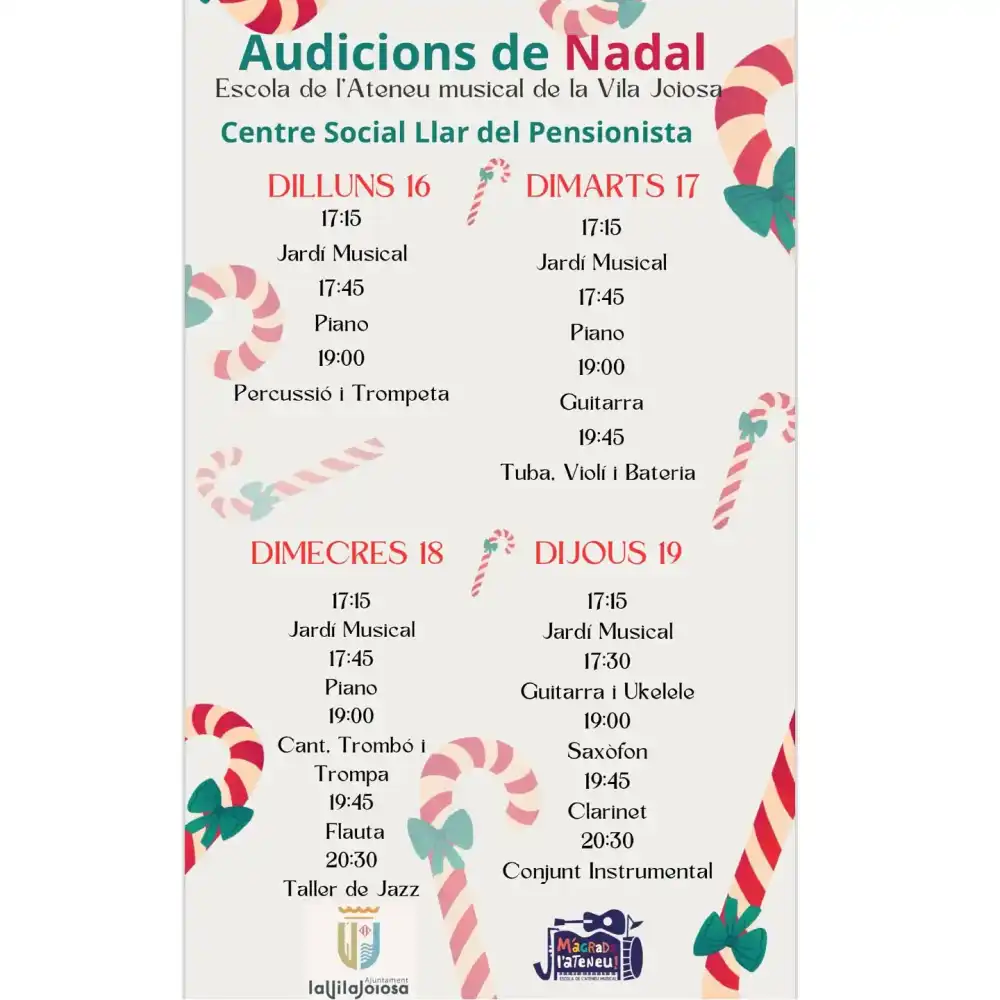 Audiciones de Navidad Escuela de el Ateneo Musical de Villa Joyosa
