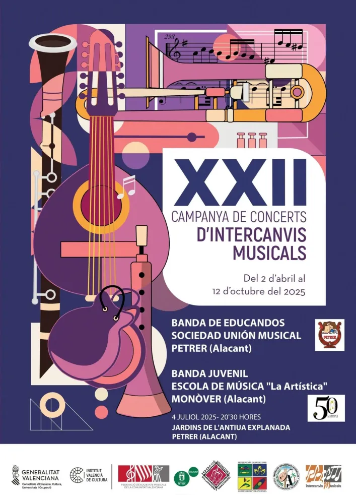 Banda de educandos de la Sociedad Unión Musical de Petrer y la banda juvenil de la Escuela de Música «La Artística» de Monóvar ► XXII Campany