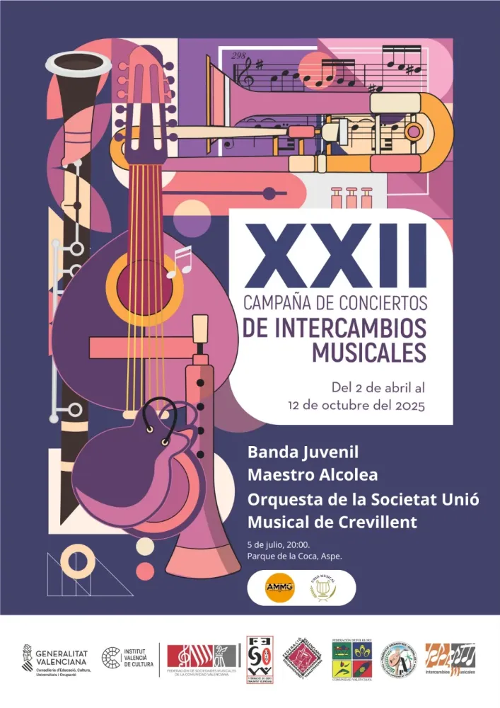 Banda juvenil Maestro Alcolea & Orquesta de la Societat Unió Musical de Crevillente ► XXII Campanya de concerts d' intercanvis musicals 2025
