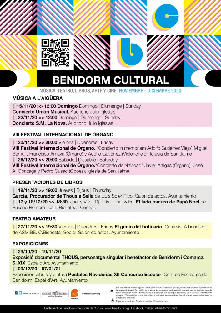 Benidorm - Agenda Cultural Noviembre-Diciembre 2020