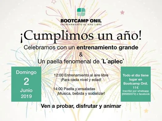Bootcamp Onil - Cumplimos un año - Paella y entrenamiento
