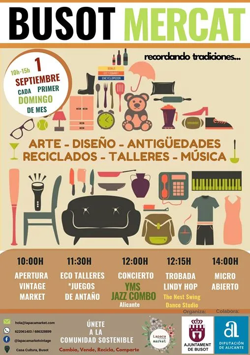 Busot Mercat by La Paca Vintage Market!! Domingo 1 de Septiembre
