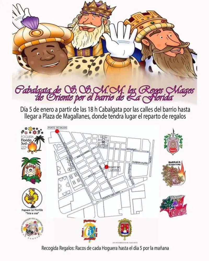 Cabalgata de SS.MM. los Reyes Magos de Oriente por el Barrio de La Florida