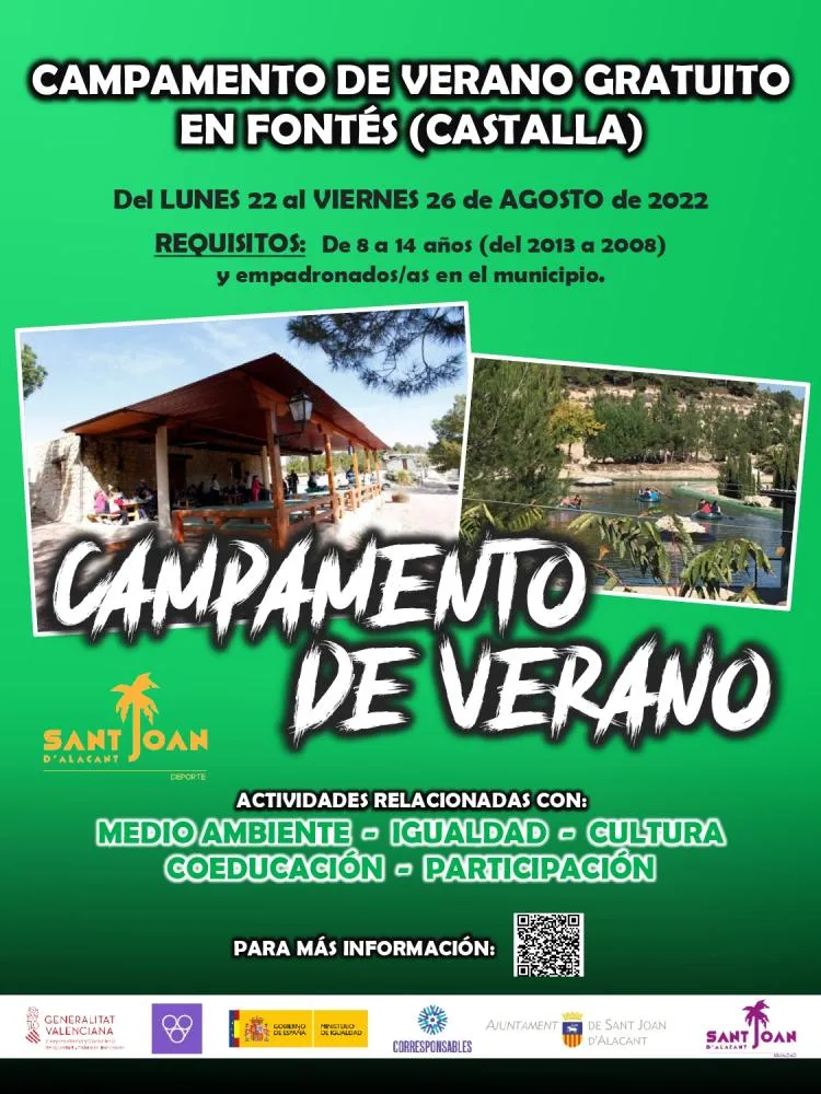 Campamento de verano gratuito - Fontés (Castalla)