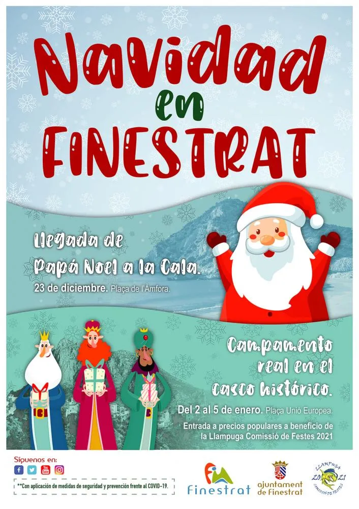 Campamento Real, pista de hielo, llegada de Papá Noel a Finestrat 2020