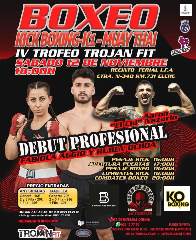 Campeonato de Boxeo Kick Boxking, K1 y Muay Thai - Trofeo Trojan Fit