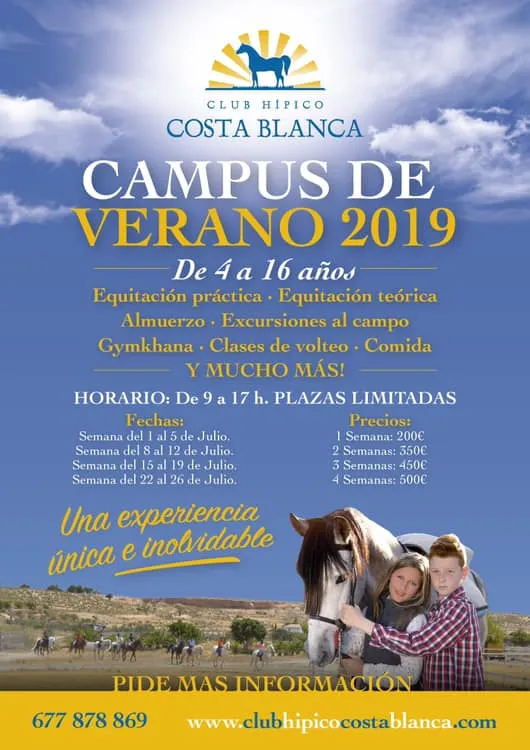 Campus de verano 2019 Club Hípico Costa Blanca