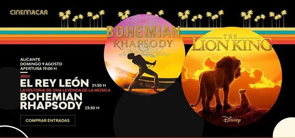 Cartelera 9 de agosto "El Rey León" + "Bohemian Rhapsody"