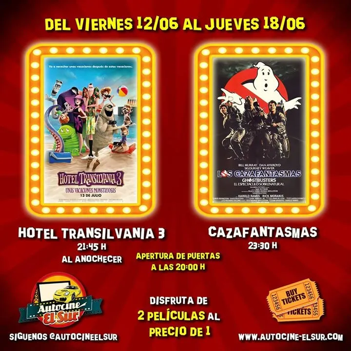 Cartelera Autocine El Sur 12 al 18 de junio 2020