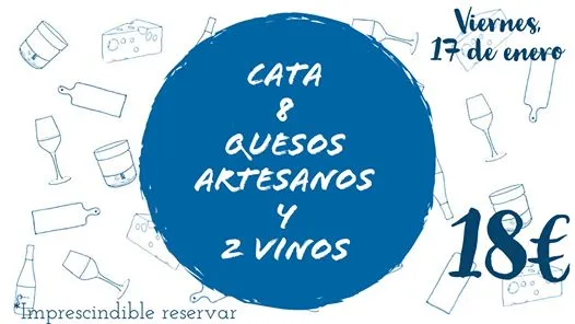 Cata 8 Quesos Artesanos y 2 Vinos