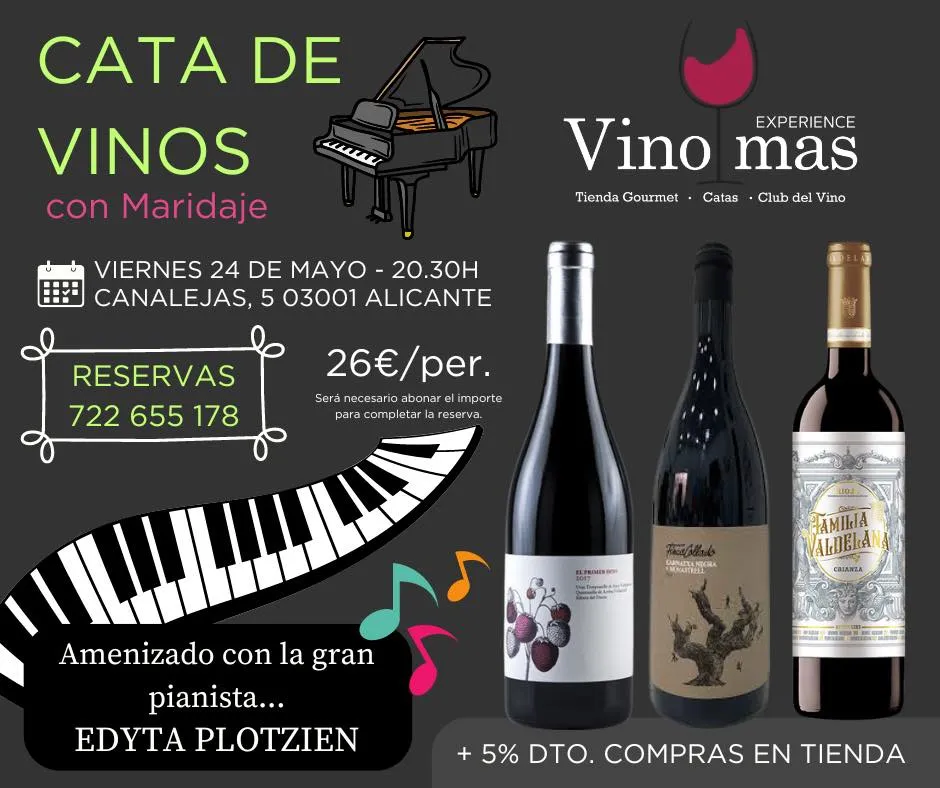 Cata de vinos con maridaje amenizado por Edyta Plotzien