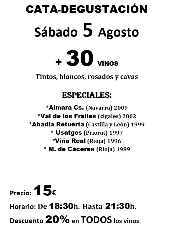 Cata Degustación Bodega Seleccion el Campello