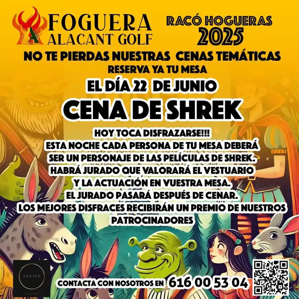 Cena de Shrek - Foguera Alacant Golf