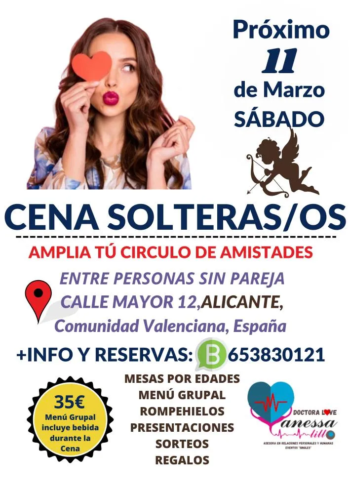 Cena de Solteros "DoctoraLove" Alicante