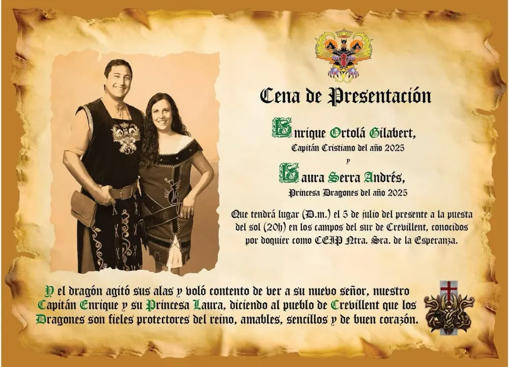 Cena Presentación Moros y Cristianos de Crevillente 2025