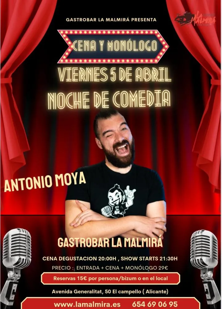 Cena y monólogo con Antonio Moya