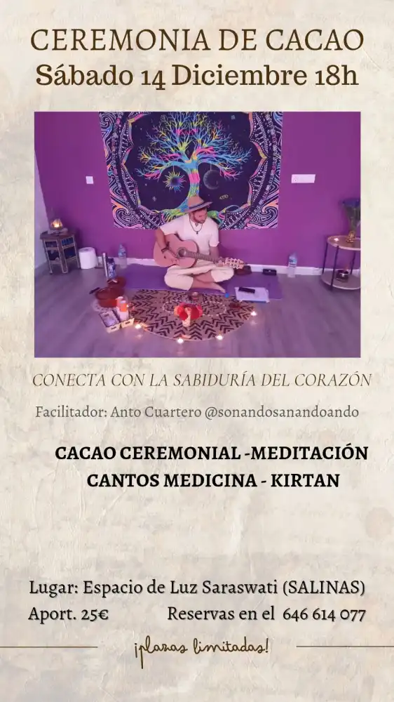 Ceremonia de Cacao en Espacio de luz Saraswati