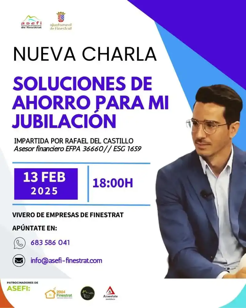 Charla Asefi: "Soluciones de ahorro para mi jubilación"