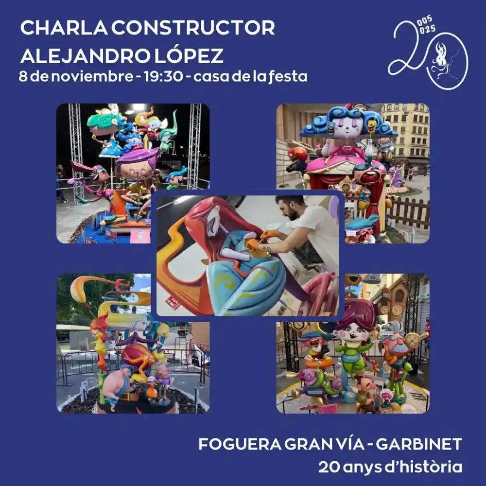 Charla de Alejandro López, Constructor Alicantino (Alx Lpz Art) - Hoguera Gran Vía-Garbinet