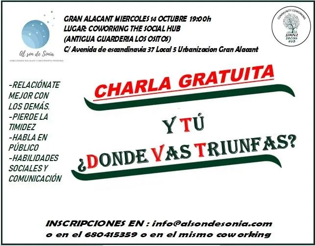 Charla gratuita: Y tú, ¿dónde vas triunfas?