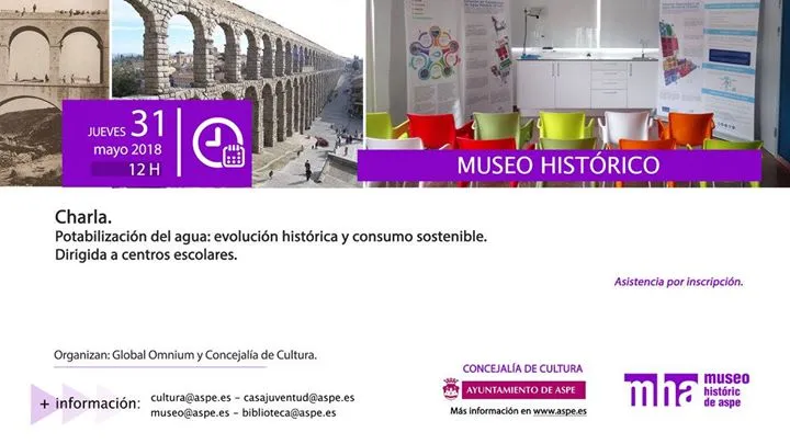 Charla. Potabilización del agua: evolución histórica y consumo sostenible