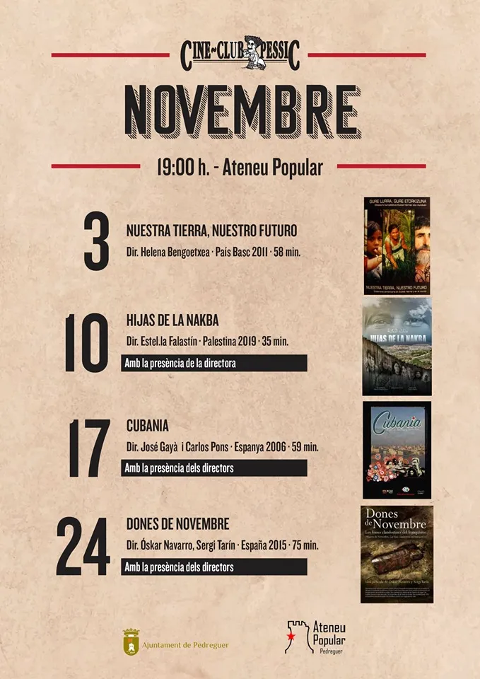 Cine Club Pessic Pedreguer Noviembre 2019