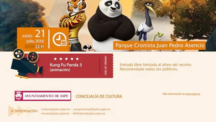 Cine de verano, Aspe, Kung Fu Panda 3